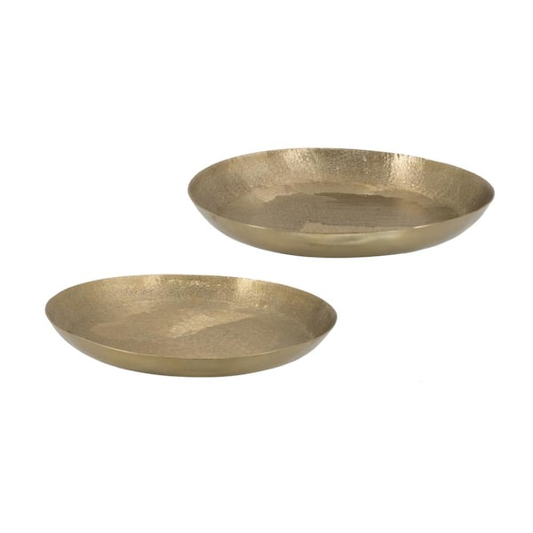 A & B Home 13.8 in. Gold Charger Plates