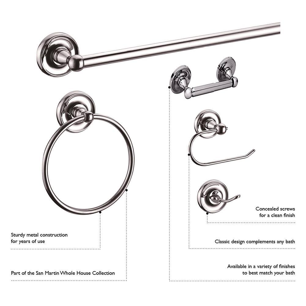 San Martin 4-Piece Polished Chrome Bathroom Hardware Kit