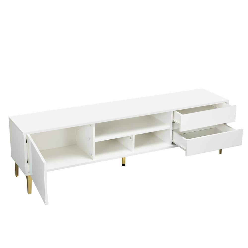 62.99 in. W x 13.78 in. D x 17.72 in. H Bathroom White Linen Cabinet