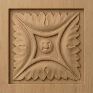 3/4 in. x 3-1/2 in. x 3-1/2 in. Unfinished Wood Lindenwood Medium Middlesbrough Rosette