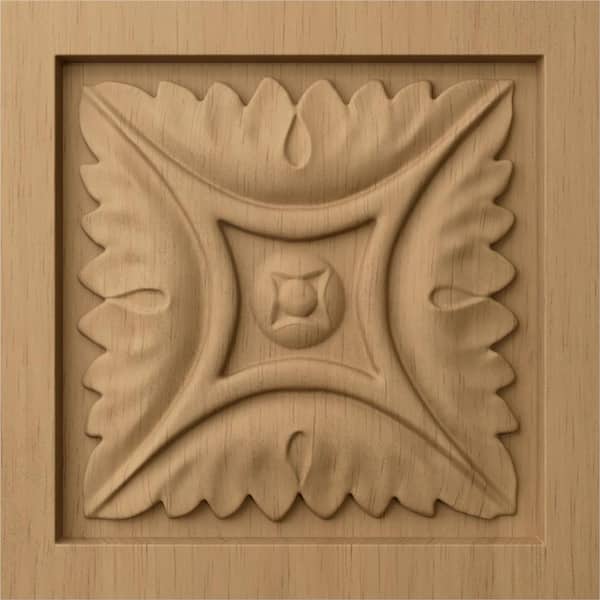 Ekena Millwork 3/4 in. x 3-1/2 in. x 3-1/2 in. Unfinished Wood Lindenwood Medium Middlesbrough Rosette