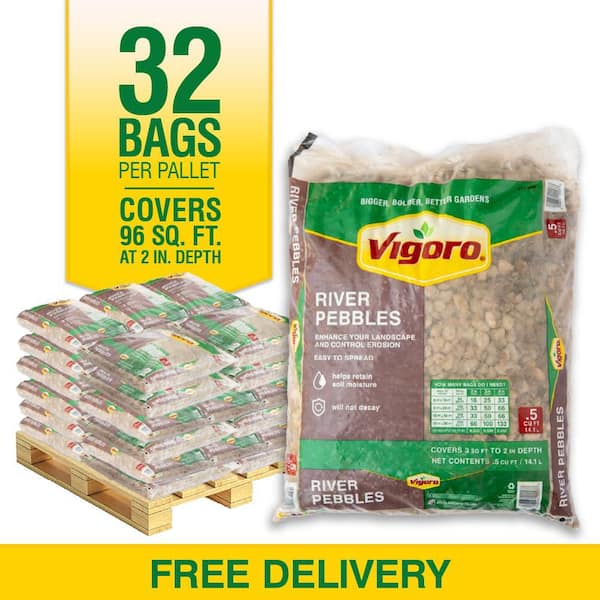 0.5 cu. ft. River Pebbles Landscape Rock (32 Bags/16 cu. ft./Pallet)