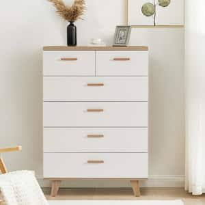 White Accent Storage Cabinet With Solid Wood Handles and Feet