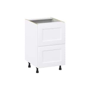 21 in. W x 24 in. D x 34.5 in. H Wallace Painted Warm White Shaker Assembled Base Kitchen Cabinet with 2 Drawers