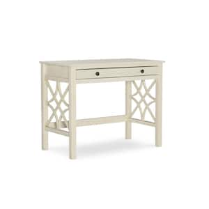 Sloane 38 in. Rectangle Antique Off White Wood 1-Drawer Office Desk