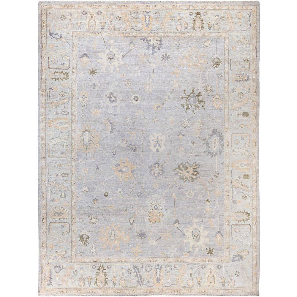 Oushak Light Gray 9 ft. x 12 ft. Floral Wool Indoor Area Rug price history on PriceWatchPro