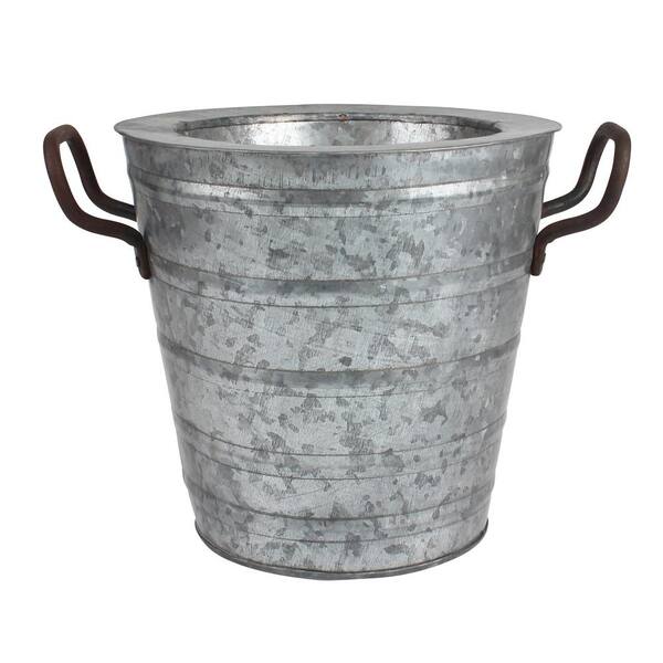 Stonebriar Collection 8.5 in. x 11 in. Aged Galvanized Ice Bucket