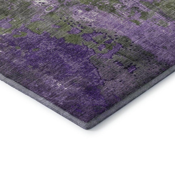Mayfield Premium Machine Washable Abstract AMF1870 Olive 5 ft. x 7 ft. 6 in. Area Rug