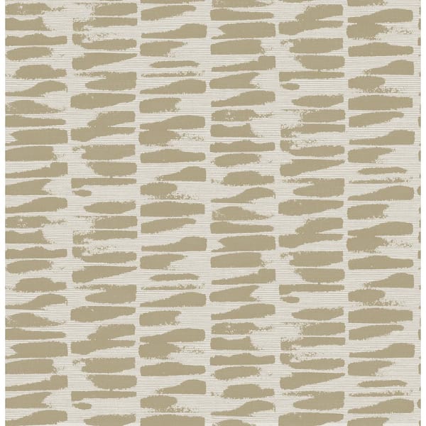 A-Street Prints Myrtle Gold Metallic Abstract Stripe Textured Non Woven Wallpaper Sample