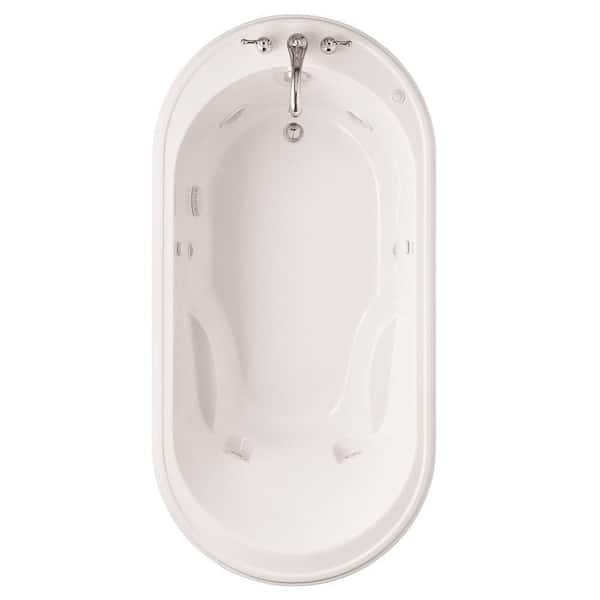 American Standard Heritage 72 in. x 36 in. Oval Ever Clean Whirlpool Bathtub with Reversible Drain in White