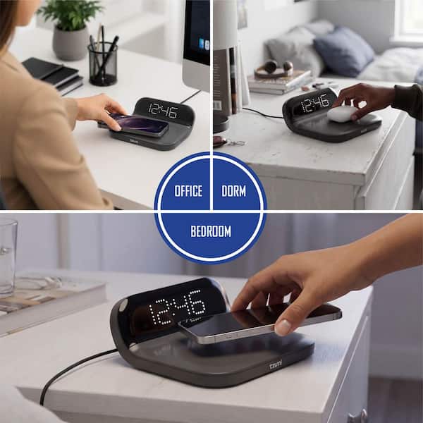 Tzumi Wireless Charging Alarm Clock 30747HD - The Home Depot