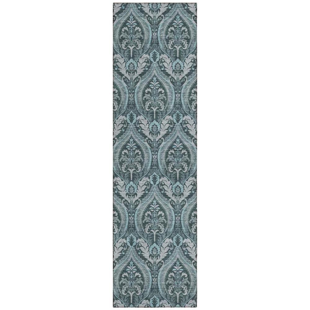 Teal 2 ft. x 8 ft. Woven Trellis Runner Indoor/Outdoor Area Rug price history on PriceWatchPro
