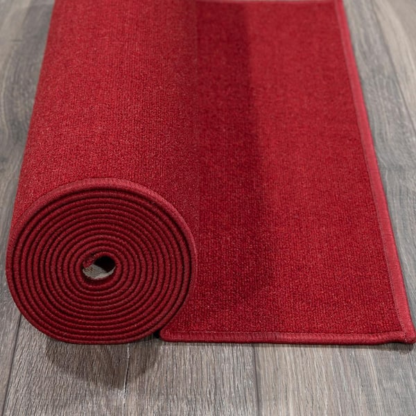 Ottomanson Ottohome Collection Non-Slip Rubberback Modern Solid Design 2x6  Indoor Runner Rug, 2 ft. 2 in. x 6 ft., Red OTH8400-2X6 - The Home Depot