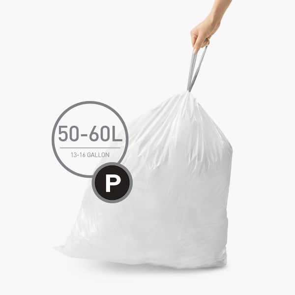 Begale 5 Gallon Drawstring Trash Bags, Black (115 Counts/3 Rolls)