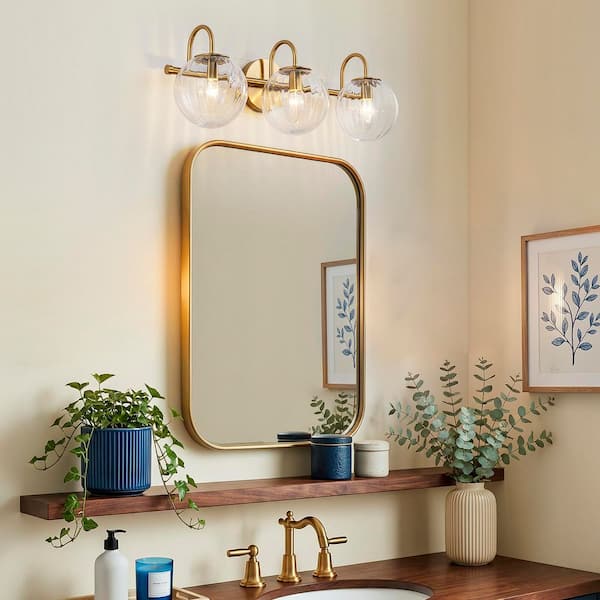 LLHZSY Miraletto 22.64 in. 3-Light Brass Bathroom Vanity Light