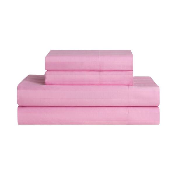 The Sheet Lab Regal Dreams 4-Piece Lilac Sachet Striped Cotton Full ...