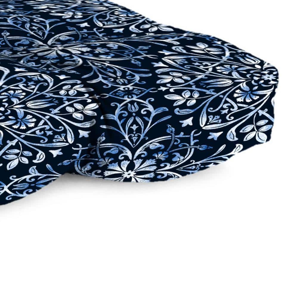 Dresden Midnight Blue Tufted Outdoor Wicker Cushion Set