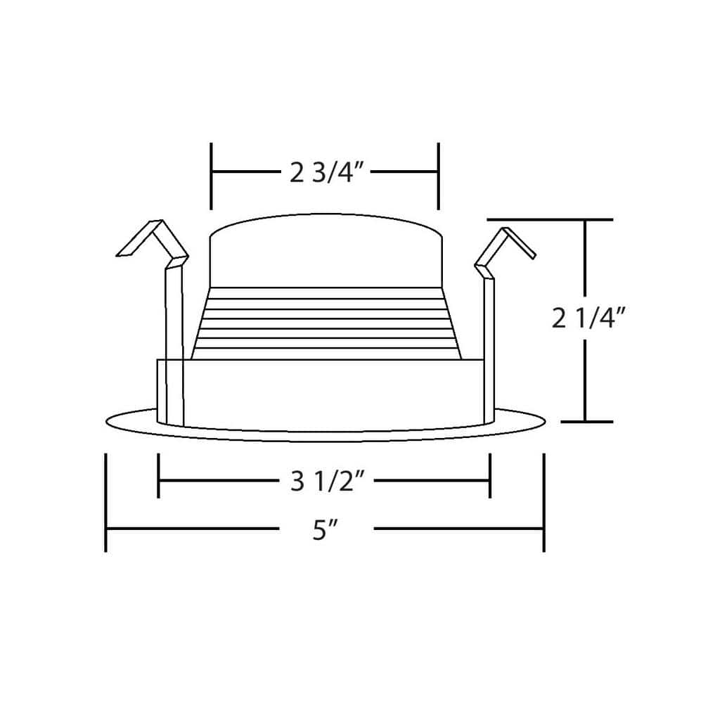 4-Inch Black and White Aluminum Recessed Baffle Trim