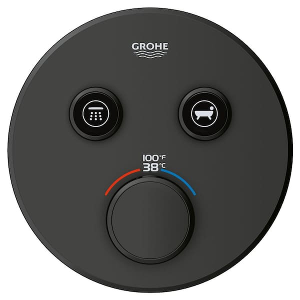 Grohtherm Smart Control Dual Function 1-Handle Thermostatic Trim with Control Module in Matte Black (Valve Not Included)