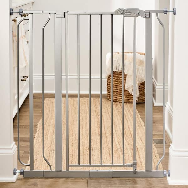 36 in. Extra Tall Easy Step Baby Gate, Fits 29 in. - 36.5 in., Pressure Mounted, Platinum