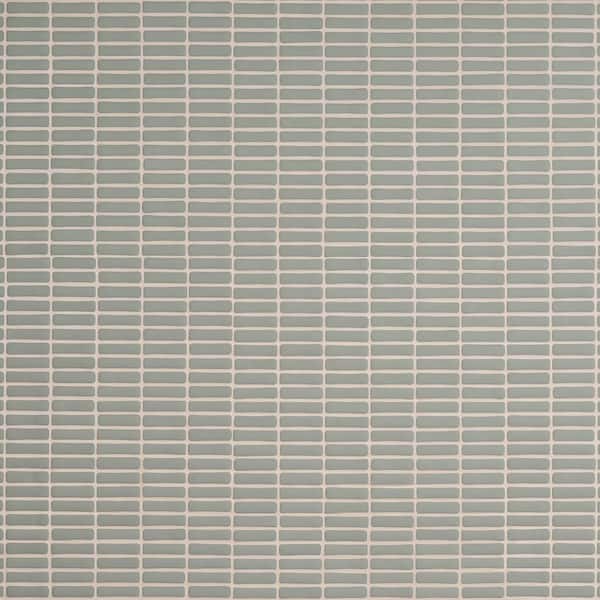 Nova Sage Green 11.73 in. x 11.88 in. Mini Brick Frosted Glass Mosaic Floor and Wall Tile (0.96 sq. ft./ Each)