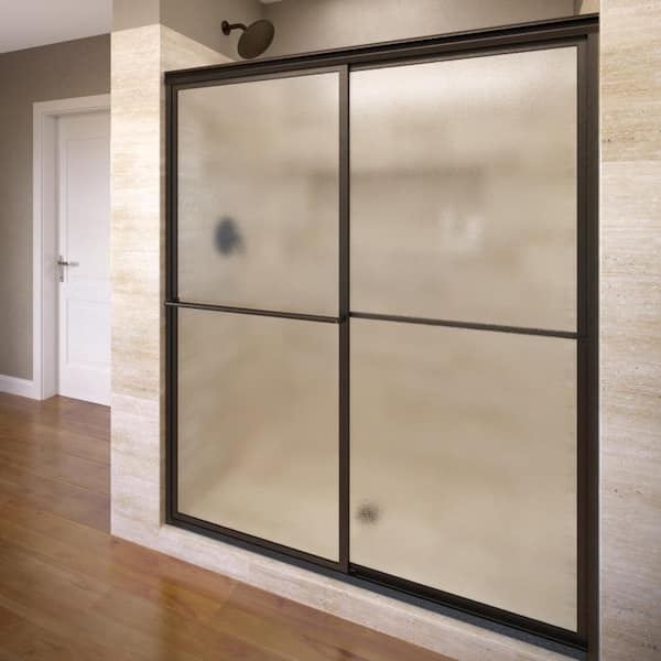 Basco Deluxe 56 in. x 64 in. Framed Sliding Shower Door in Oil Rubbed Bronze