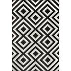Zadie Geometric Black 10 ft. x 14 ft. Area Rug