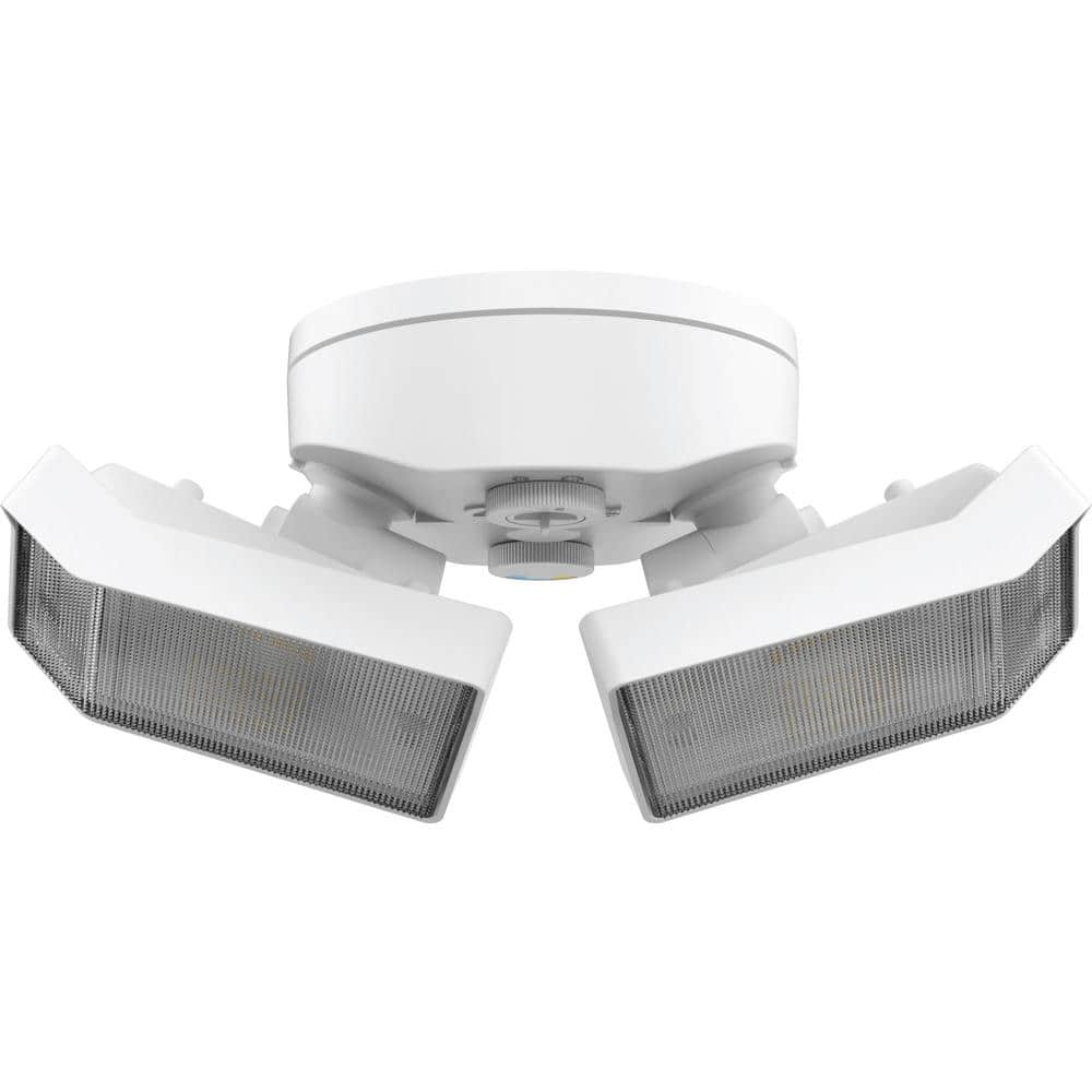 White Dual Head LED Outdoor Security Flood Light