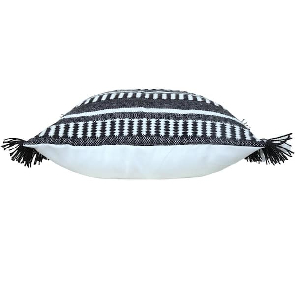 La Jolla Outdoor Striped Water Resistant Square Throw Pillows - Set of 4  Black/White -, 1 unit - Fry's Food Stores