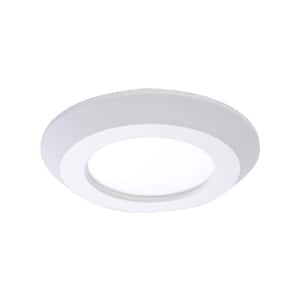 4 in. 2700K-5000K Selectable CCT Surface Integrated LED Downlight Recessed Light with White Round Trim