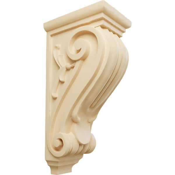 Ekena Millwork 7 in. x 5 in. x 14 in. Unfinished Wood Maple Large Classical Corbel
