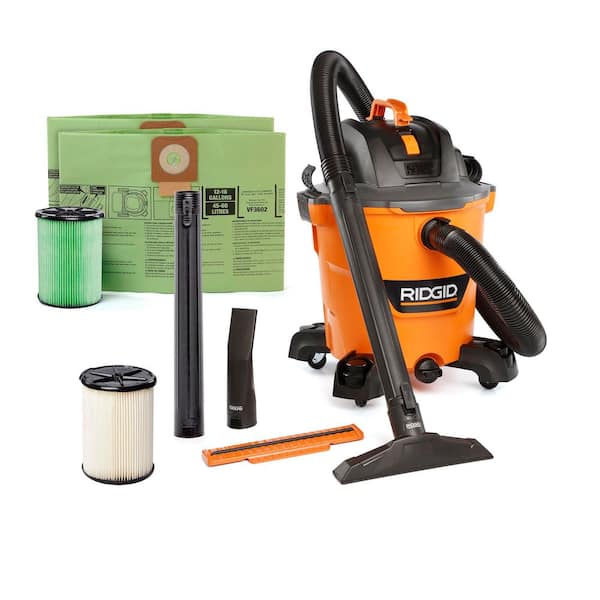 12 Gal. 5.0 Peak HP NXT Shop Vacuum HD1200 Wet Dry Vac with Filter, Accessories and OSHA Compatible Filtration Kit