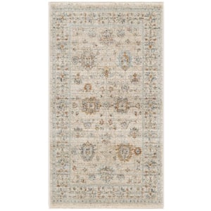 Traditional Home Ivory Beige 3 ft. x 5 ft. Distressed Traditional Area Rug