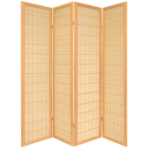 Oriental Furniture 6 ft. Natural 4-Panel Room Divider