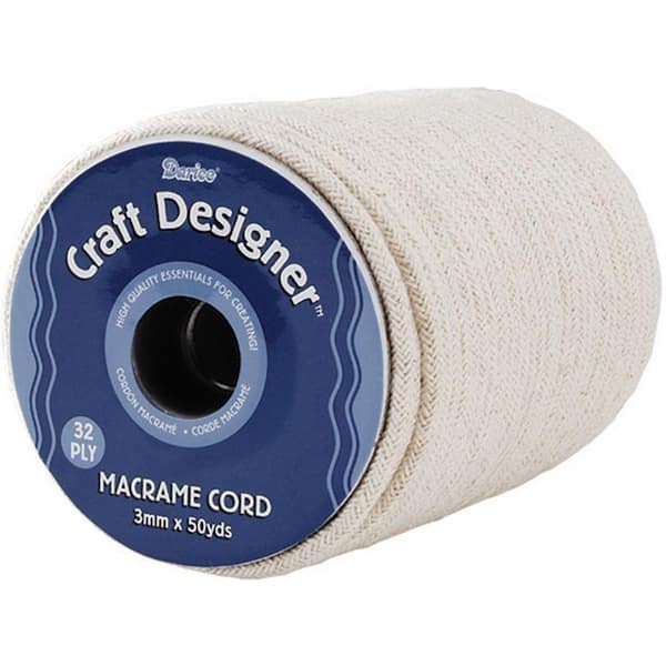 Darice 32 Ply 3 mm x 50 yds. Natural Cotton Macrame Cord Spool