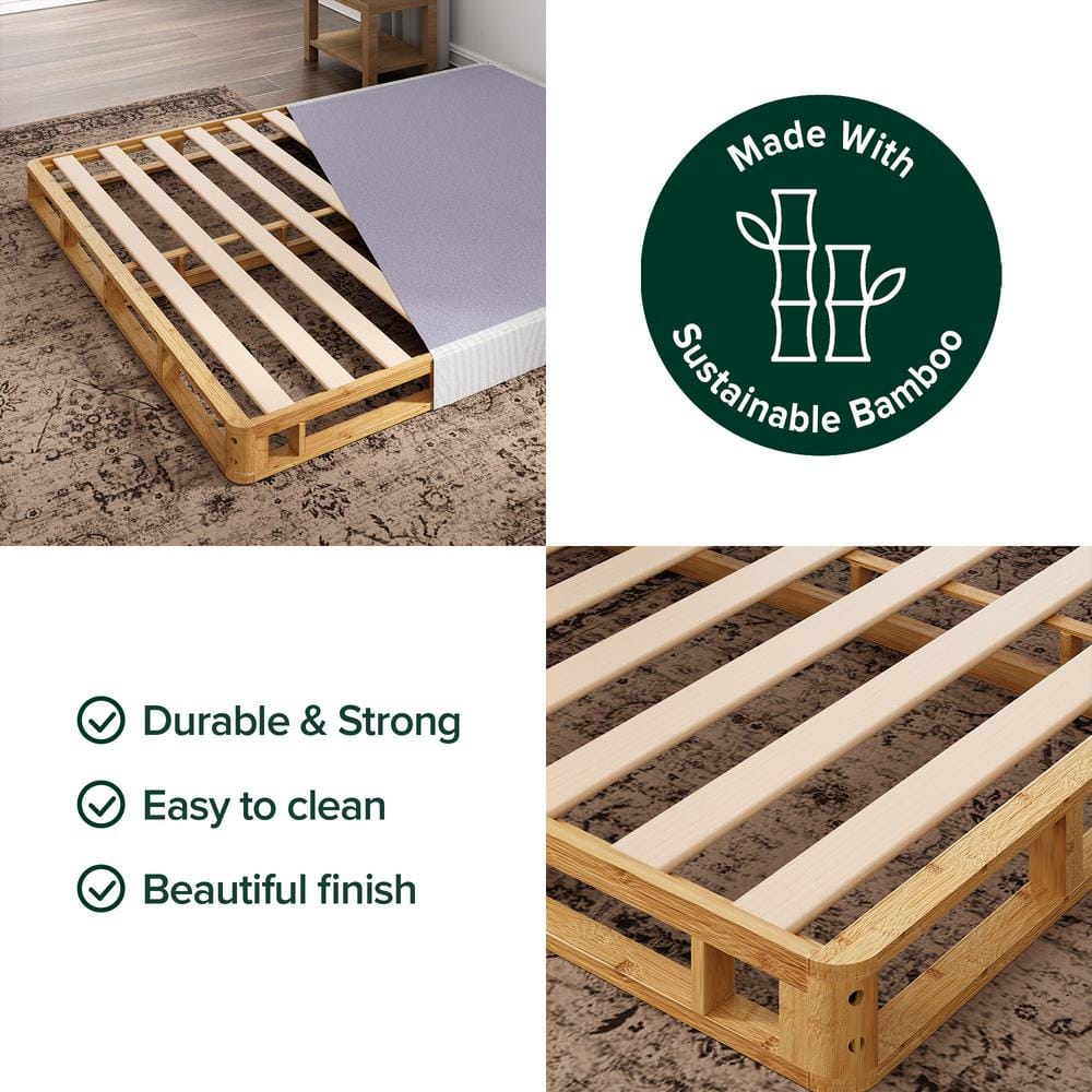 Jacob 4" Bamboo and Wood Queen Box Spring