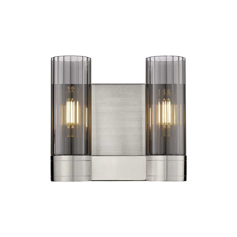 Empire 2-Light Satin Nickel Wall Sconce with Glass Shade price history on PriceWatchPro