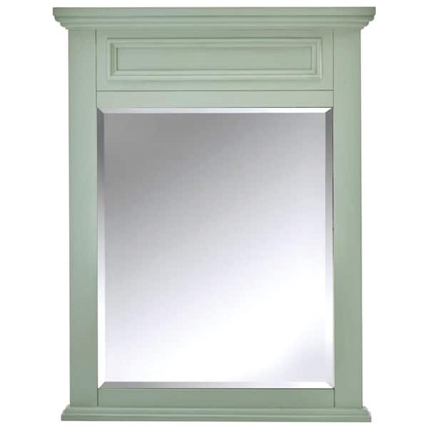 Home Decorators Collection Sadie 28 in. W x 36 in. H Single Framed Wall Mirror in Antique Light Cyan