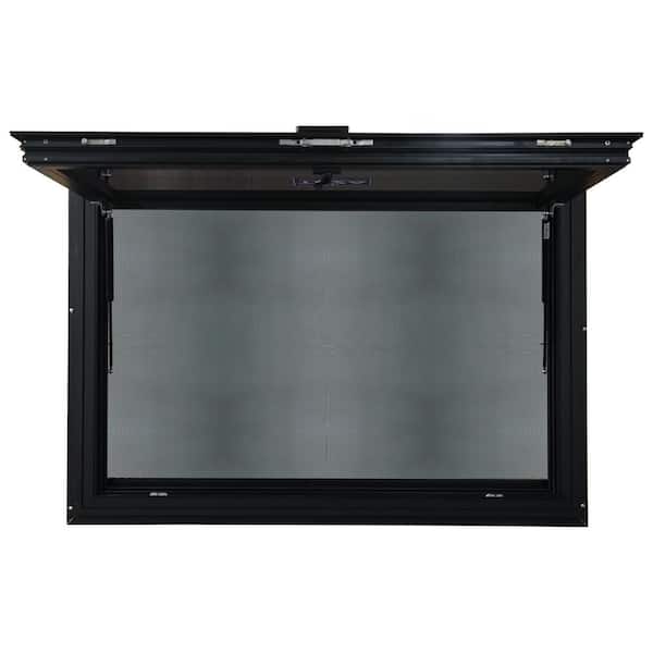 TEZA DOORS 71.5 in. x 47.5 in. Black Low-E Double-Pane Clear Glass