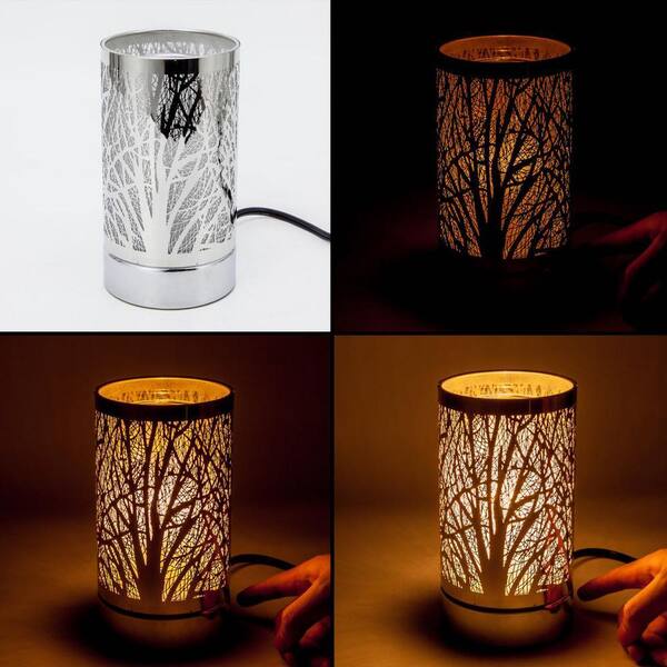 PETERSON ARTWARES Copper Pinecones 7 in. Touch Lamp, Essential Oil