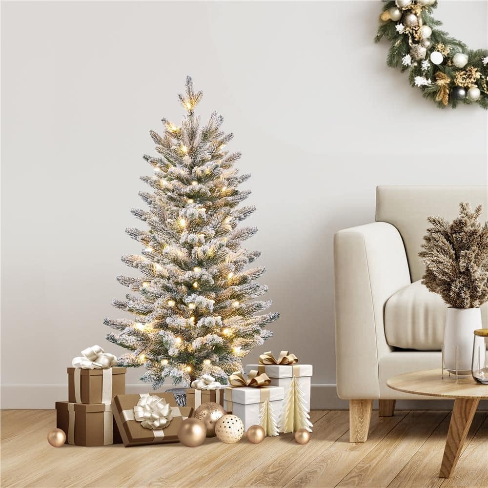 Pre-lit Mini Flocked Artificial Christmas Tree with Warm White LED Lights and Stand price history on PriceWatchPro