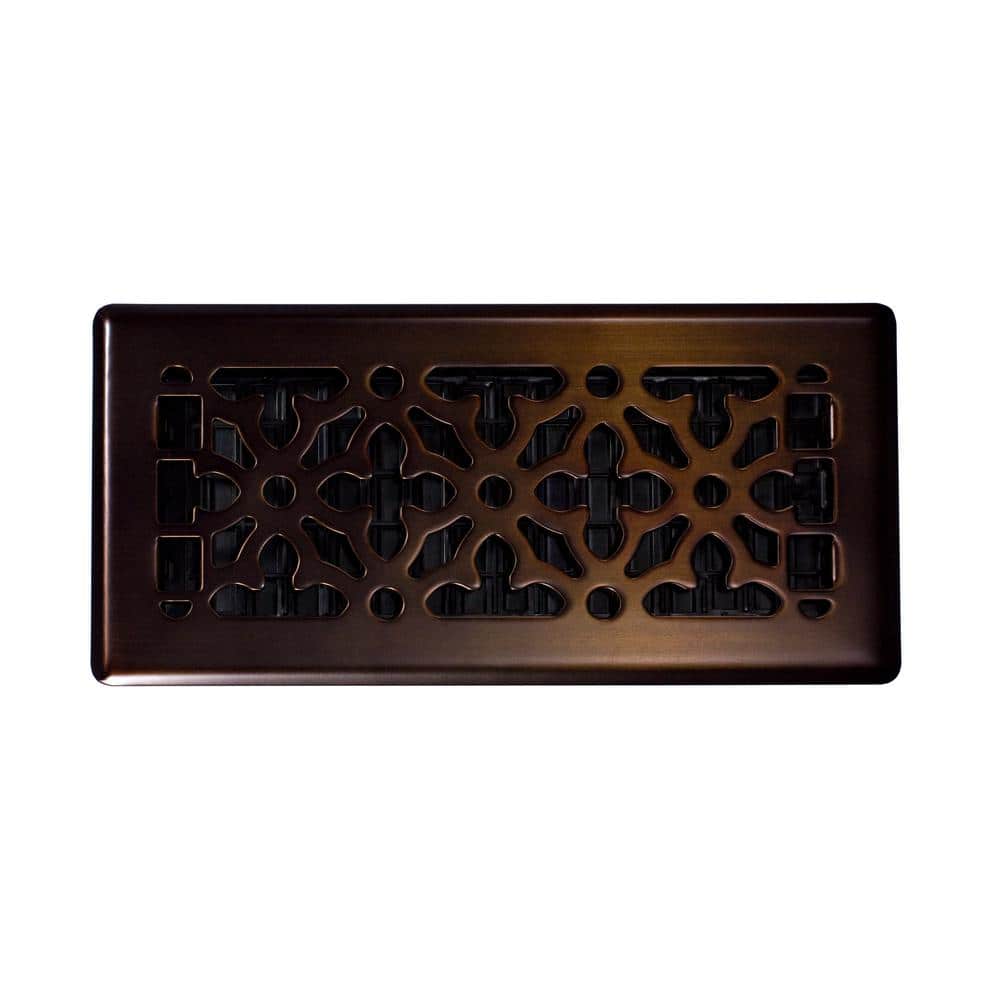 Gothic Bronze Steel Floor Register with 1 Shelf