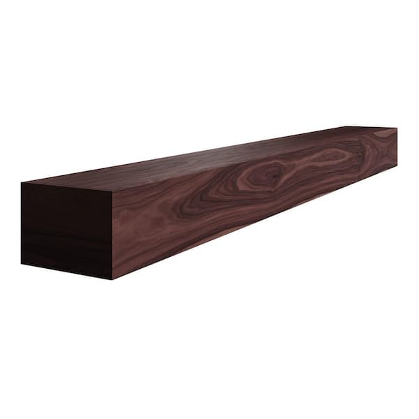 7.25 in. D x 48 in. W x 5 in. H Unfinished Natural Walnut Wood Cap-Shelf Mantel