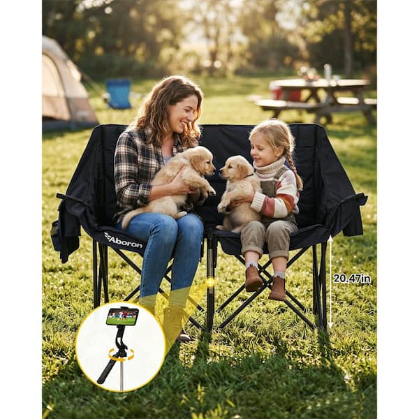 SEEUTEK Heated Camping Rocking Chair, Dual-Zone 3-Level Heated