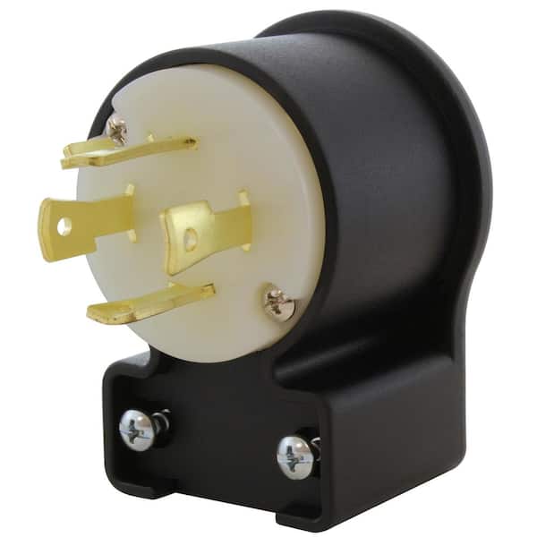 AC WORKS NEMA L17-30P 3-Phase 30 Amp 600-Volt Elbow 4-Prong Locking Male Plug with UL, C-UL Approval