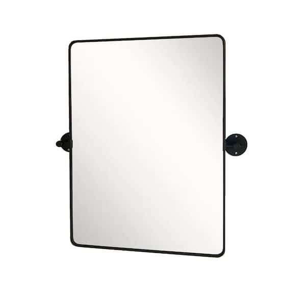 Bellaterra Home 27.5 in. W x 30 in. H Metal Framed Rectangular Bathroom Vanity Mirror in Matte Black