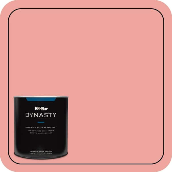 BEHR DYNASTY 1 qt. #160B-4 Modestly Peach Satin Enamel Interior Stain-Blocking Paint and Primer