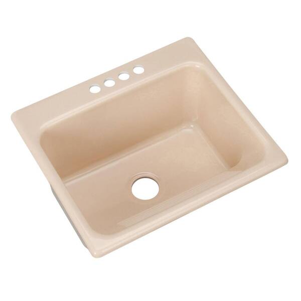 Thermocast Kensington Drop-In Acrylic 25 in. 4-Hole Single Bowl Utility Sink in Candle Lyte