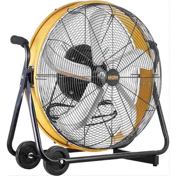 7800 CFM 24 in. High Velocity Internal Oscillating Barrel Floor Fan with Powerful 1/4 Motor, 9 ft. Power Cord