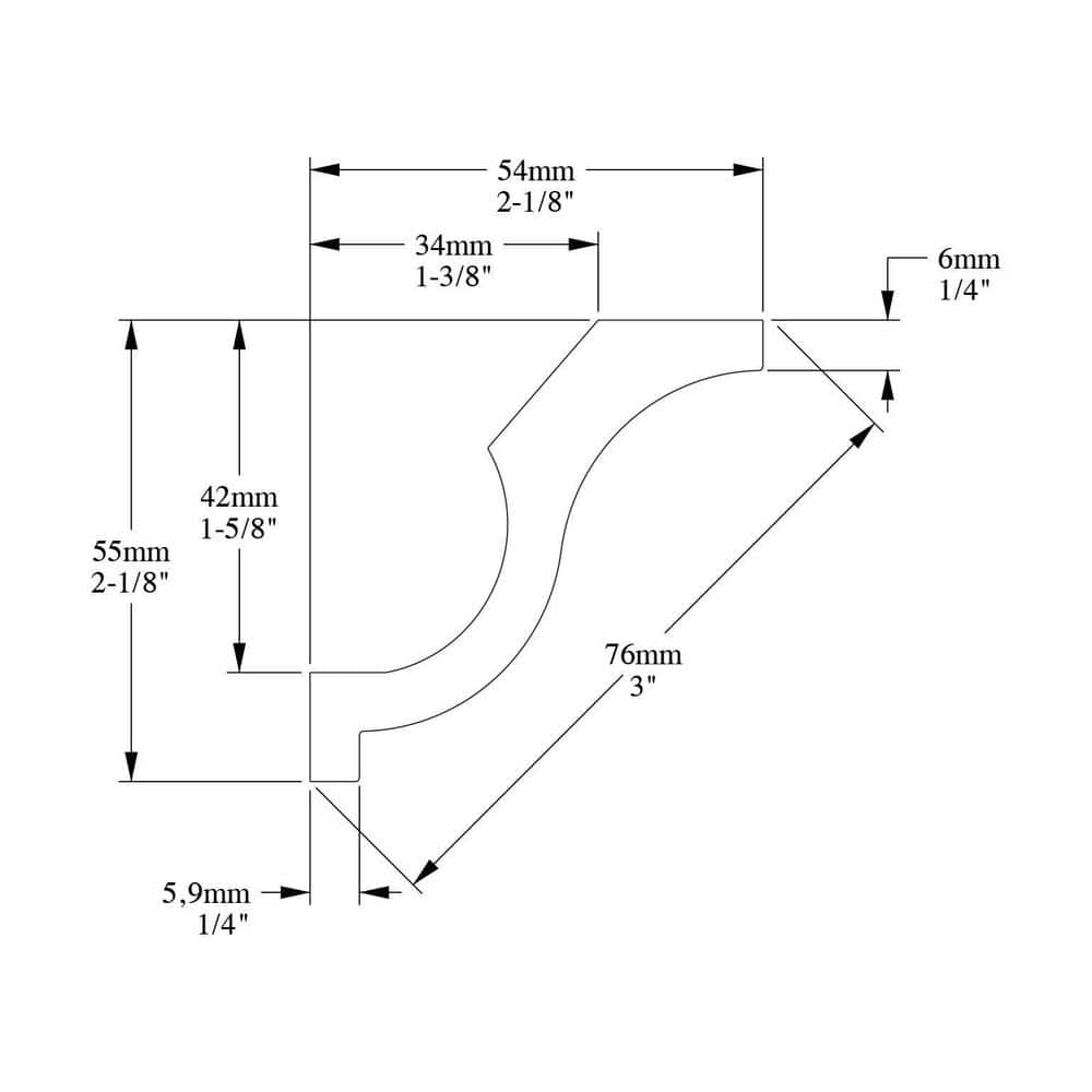 Primed White Polystyrene Crown Moulding Set for Ceilings